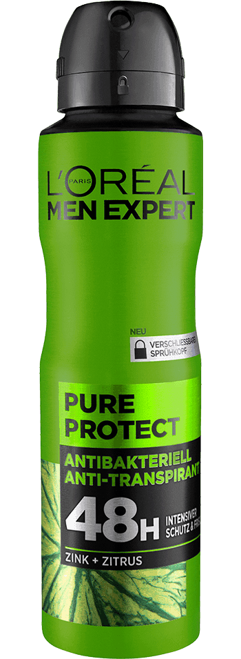Grüne Spraydose des Pure Protect Deodorants